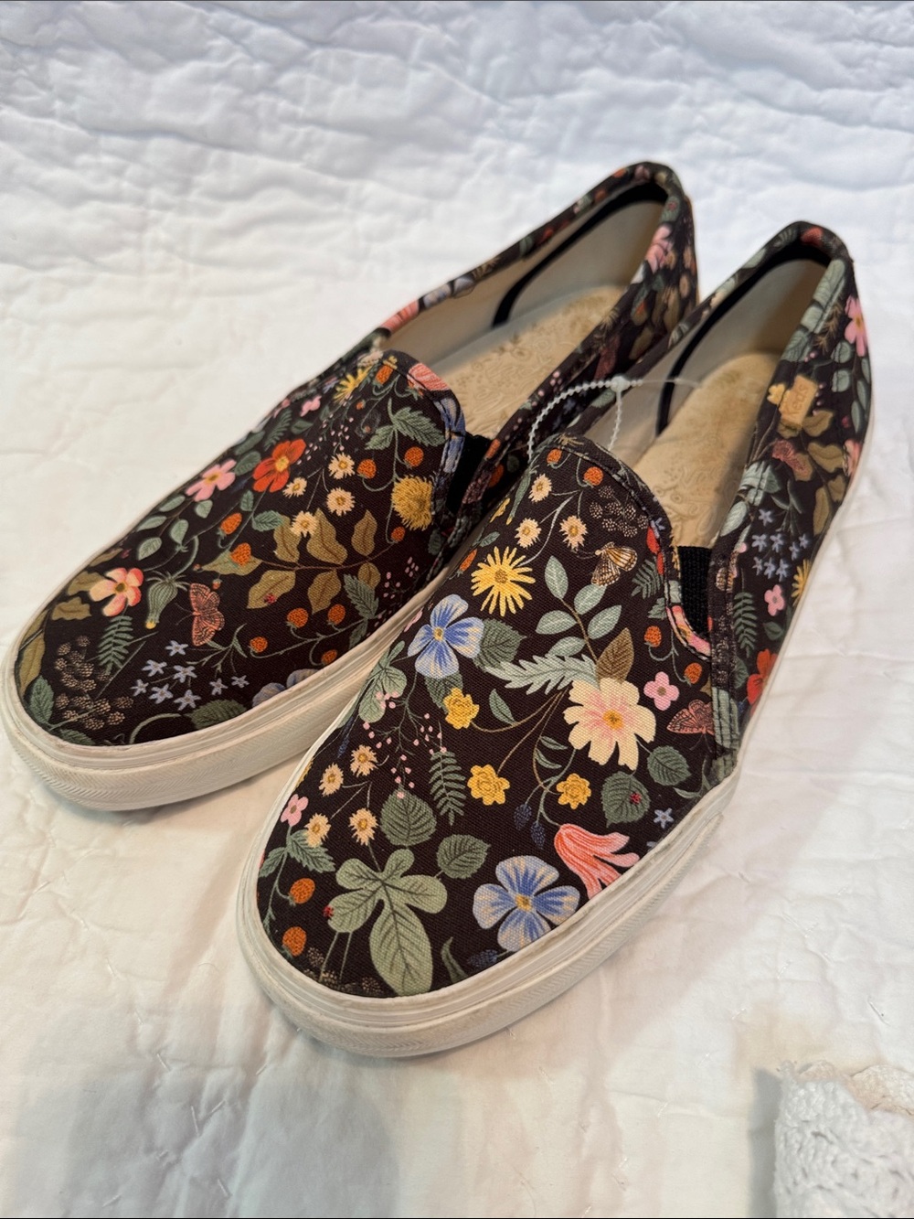 Keds Women's Black Floral Slip-On Moccasins